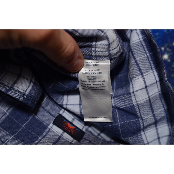 Faherty Shirt Mens 2XL Blue Plaid Featherweight Flannel Button Up Stretch Casual - Picture 5 of 9